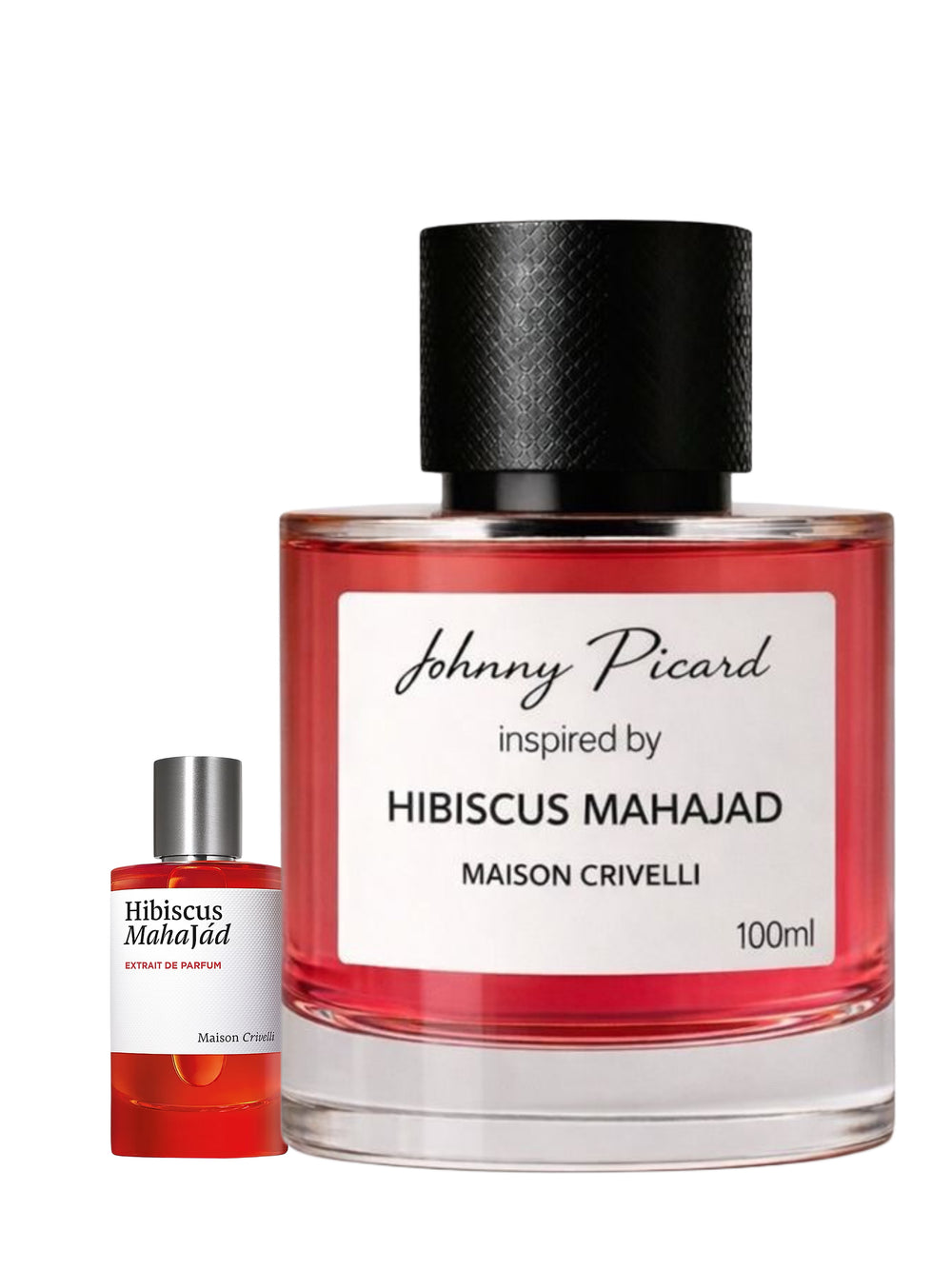 Johnny Picard Inspired by Hibiscus Mahajád Maison Crivelli 100ml perfume bottle with original Hibiscus Mahajád bottle South Africa